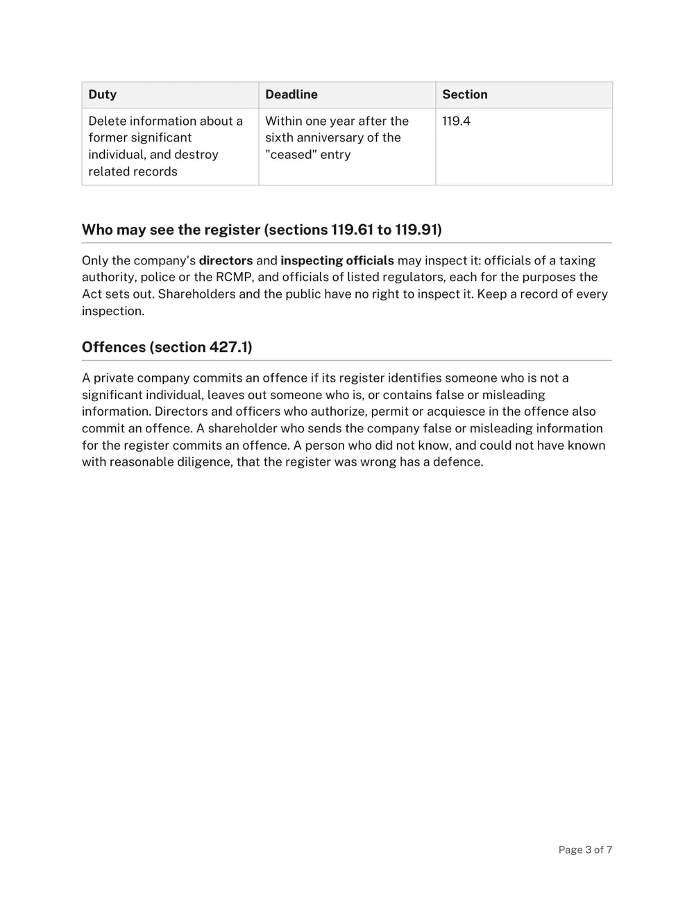 Page 3 of the BC Transparency Register Template